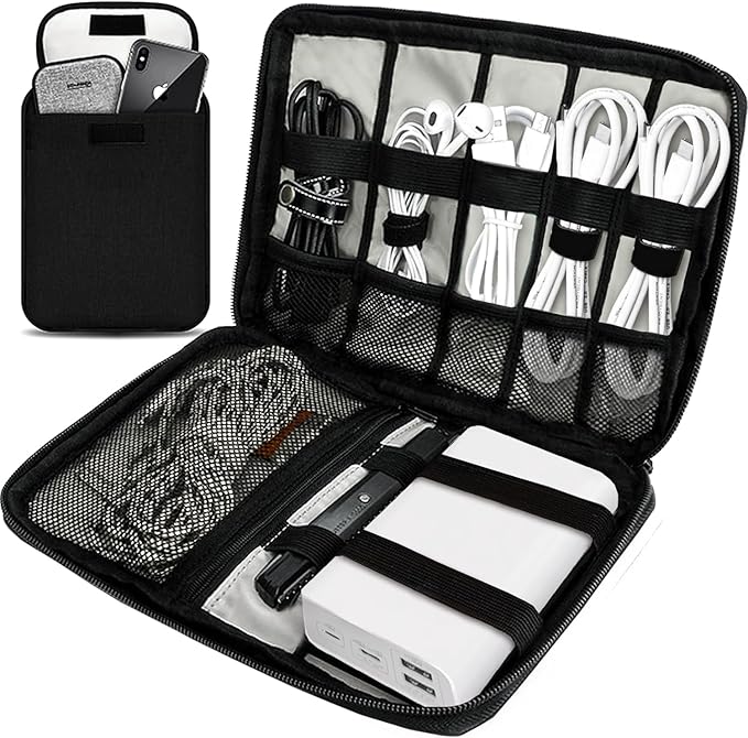 Travel Cable Organizer Pouch Electronic Accessories, Travel Essentials by Vaxaape