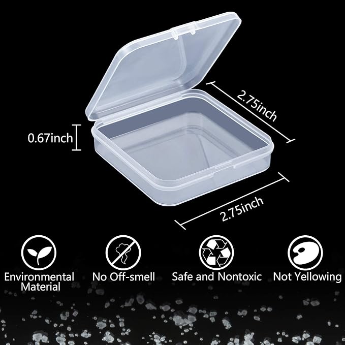 SATINIOR 24 Packs Small Clear Plastic Beads Storage Containers Box - Image 2