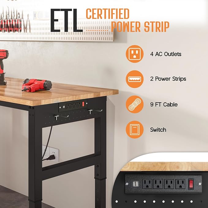 SPECRAFT 68"x48" L-Shaped Workbench - Image 7