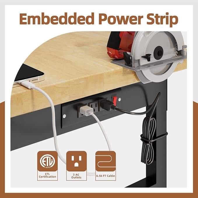48" Adjustable Workbench, Work Bench Table - Image 4