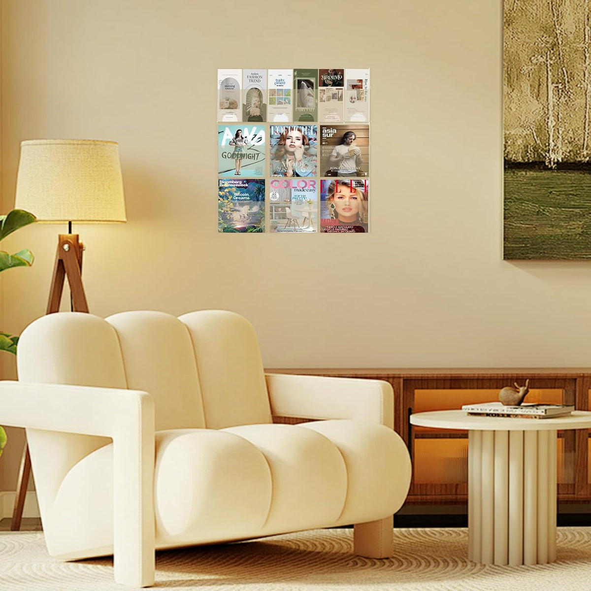 Acrylic Brochure Pamphlet Holder, 6 Magazine Holders and 6 Pamphlet