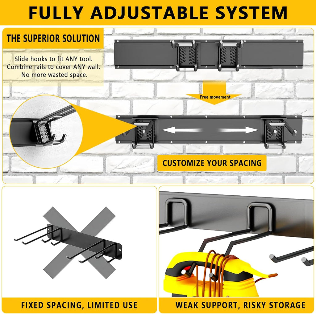 Garage Tool Organizer Wall Mount, 48inch Heavy-Duty Garage Storage