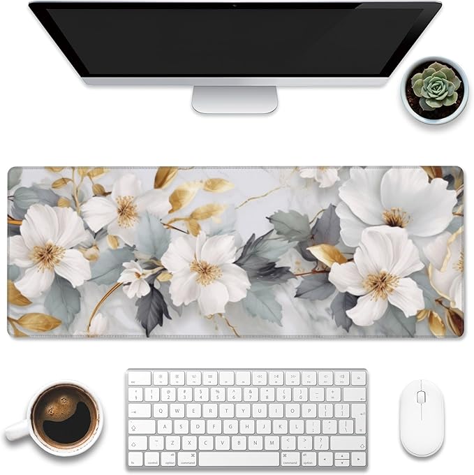Desk Mat, Extended Big Computer Keyboard Mouse Pad by Eflxamz