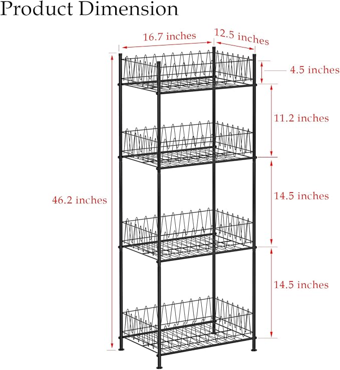 ETELI Water Bottle Organizer 4 Tier FreeStanding Water Bottle Holder Storage - Image 3