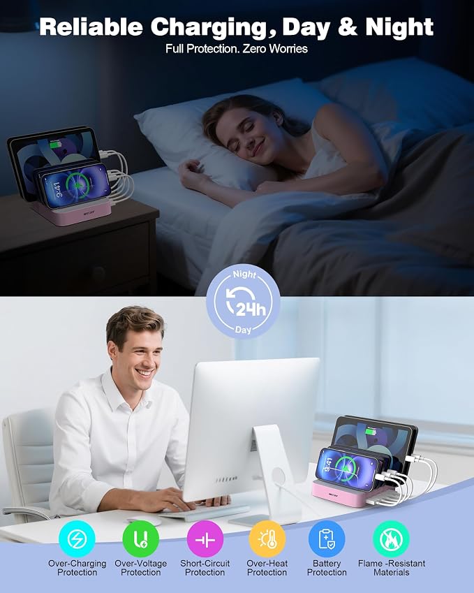 MSTJRY Charging Station for Multiple Devices : 5 Port Multi USB-A Charger - Image 5