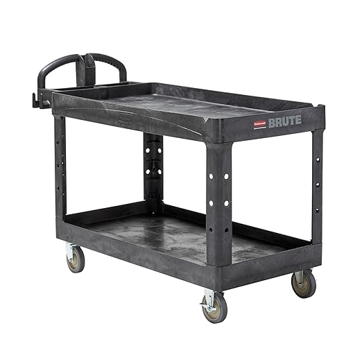 Rubbermaid Commercial Products BRUTE Heavy Duty 2-Shelf Utility/Service Cart by RubbermaidCommercialProducts