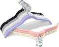 30 Pack Multicolor Velvet Shirt Hangers – Non-Slip Slim Flocked Hangers by Sishynio