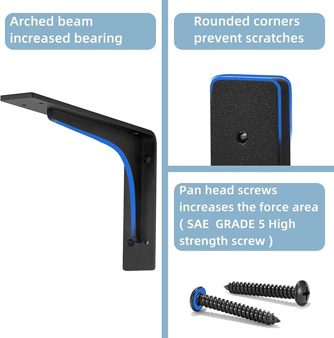 6"x 4"Shelf Bracket, L Shelf Brackets, max Load 300lbs, Premium Alloy Metal - Image 3