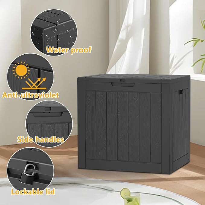 36 Gallon Outdoor Deck Box, Storage Lockable Waterproof Patio Furniture - Image 4