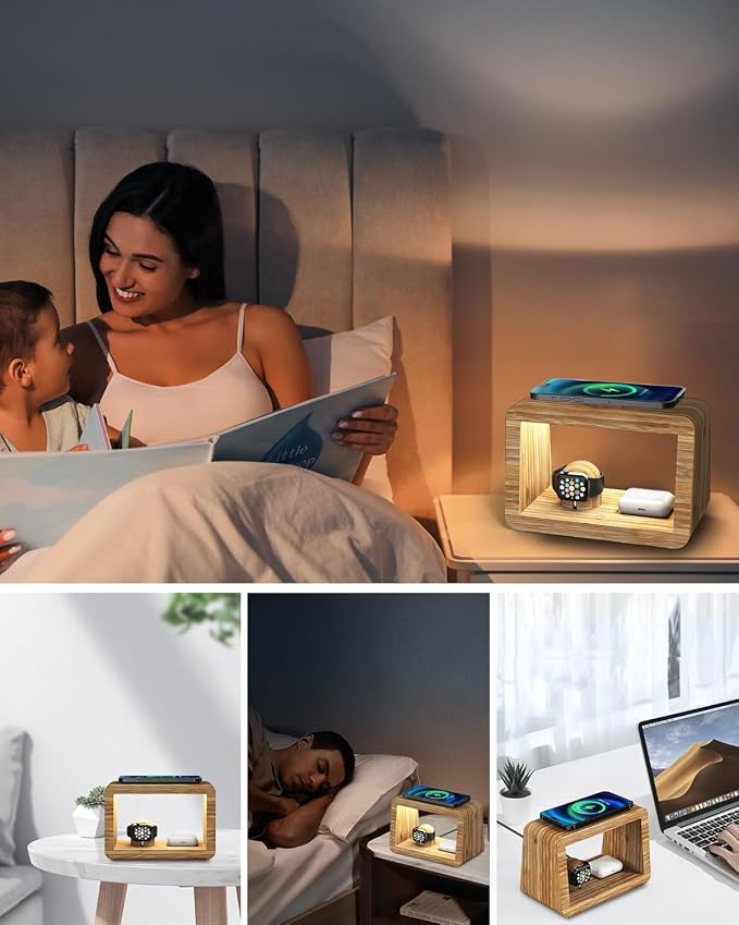Bamboo Wireless Charging Station: 4-in-1Wireless Charger - Image 6