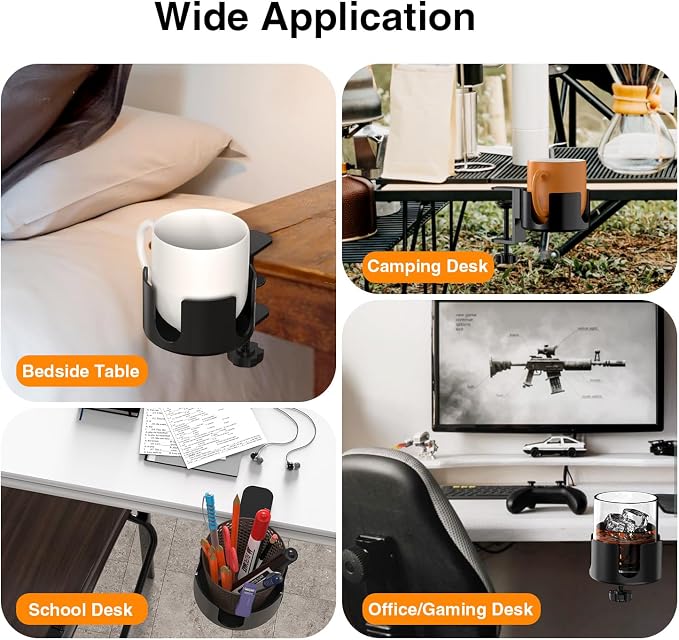 Large Desk Cup Holder Clamp， Anti-Spill Cup Holder - Image 5