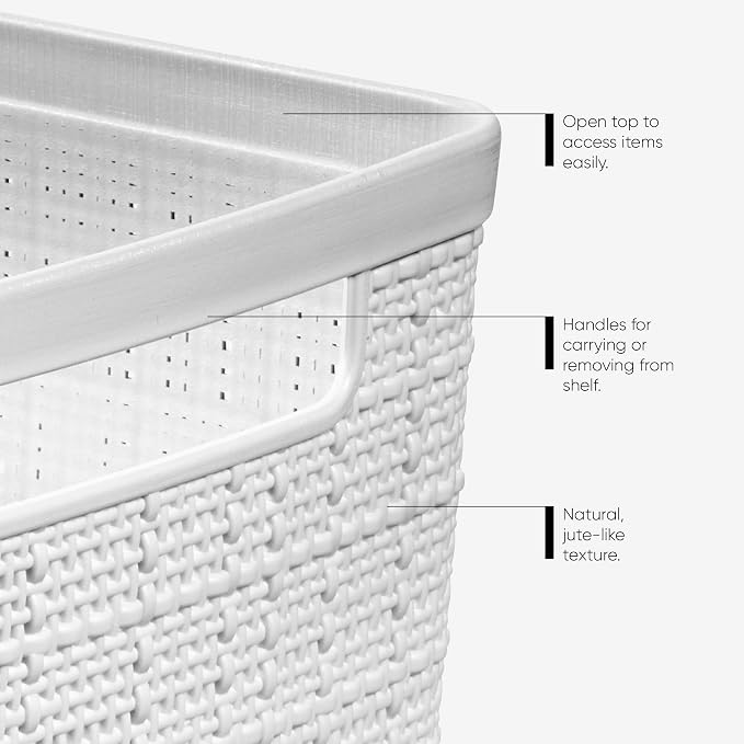 Curver Set of 4 Large Cube 17L Jute Decorative Plastic Organization and Storage - Image 4