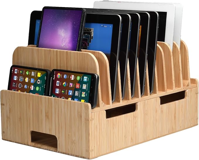 MobileVision Bamboo 12-Port Charging Station & Docking Organizer - Image 5