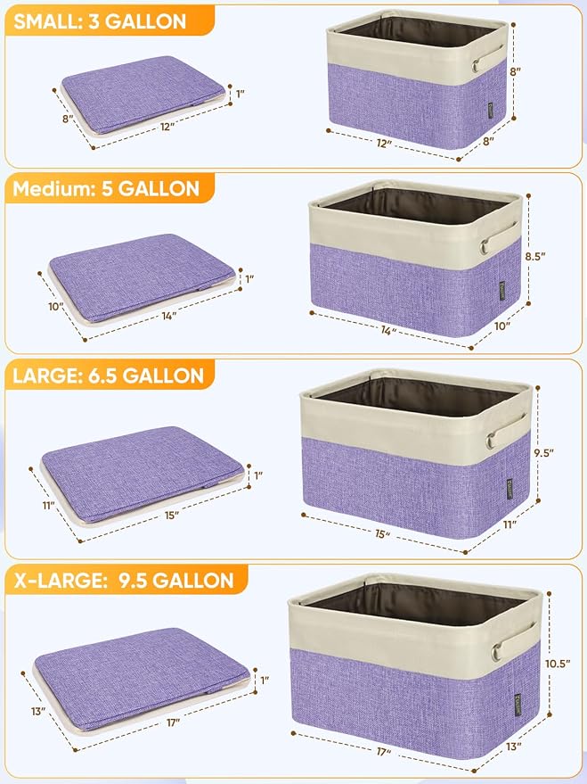 BALEINE 4 Pack Fabric Storage Bins - Image 2