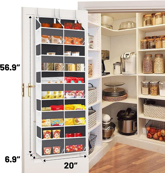 Over the Door Organizer 5 Tiers, Extra Large Behind Door Storage of 10 - Image 6
