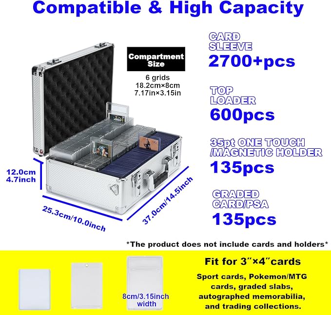 Multi color Card Storage Hard Case, Sports Card Collection Boxes, Trading Cards - Image 3
