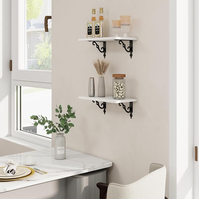 RICHFOCUS Floating Shelves for Wall Decor, 8 Inch Deep Shelves Set of 2 - Image 2