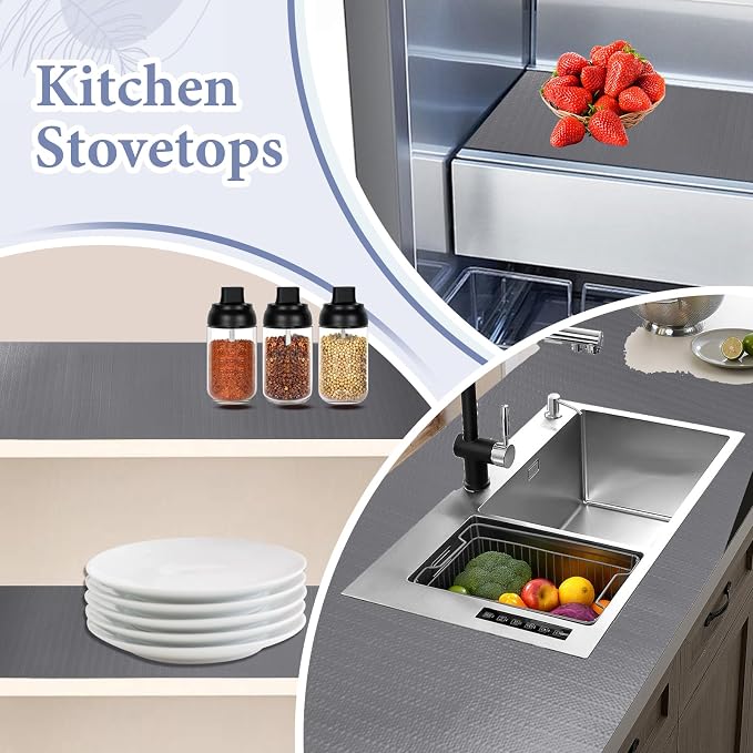 Drawer and Shelf Liner for Kitchen Cabinet: 23 in X 30 Ft Non Slip Waterproof - Image 6