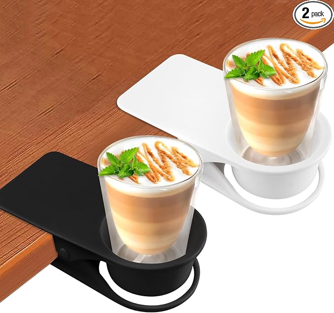 2PCS Drinking Cup Holder Clip, Kalolary Desk Bottle Cup Stand DIY Glass Clamp by Kalolary