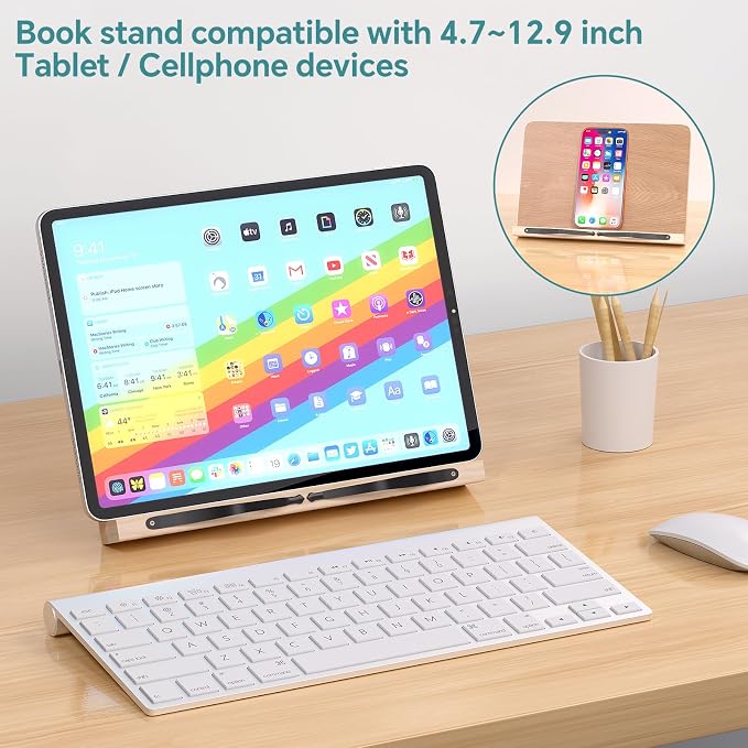 Book Reading Stand, 8 Adjustable Height Holder Tray - Image 7