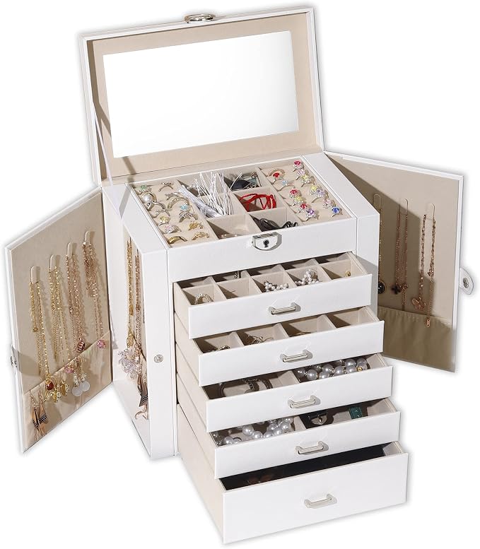 BOOVO Jewelry Box For women, 6 Layer Large Jewelry Organizer by BOOVO