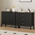 RoyalCraft Large 3 Drawer Dresser Set of 2, Fluted Chest of Drawers by Bringyoubetterlife