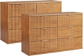 LEYAOYAO Fluted 6 Drawers Dresser Set of 2, Curved Profile Design, Dresser TV by LEYAOYAO-Findtheshiningpointofyourideallife%EF%BC%81