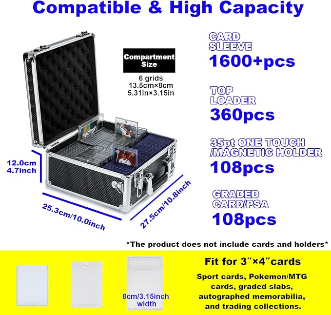 Multi color Card Storage Hard Case, Sports Card Collection Boxes, Trading Cards - Image 3