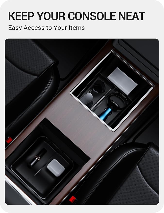 BASENOR 2022-2026 Tesla Model S Model X Lower Center Console Organizer Tray - Image 4