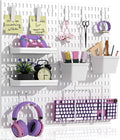 AKTOP Peg Board Wall Organizer 4-Pack – 12"x12" White Pegboard Combination Kit by Buynow
