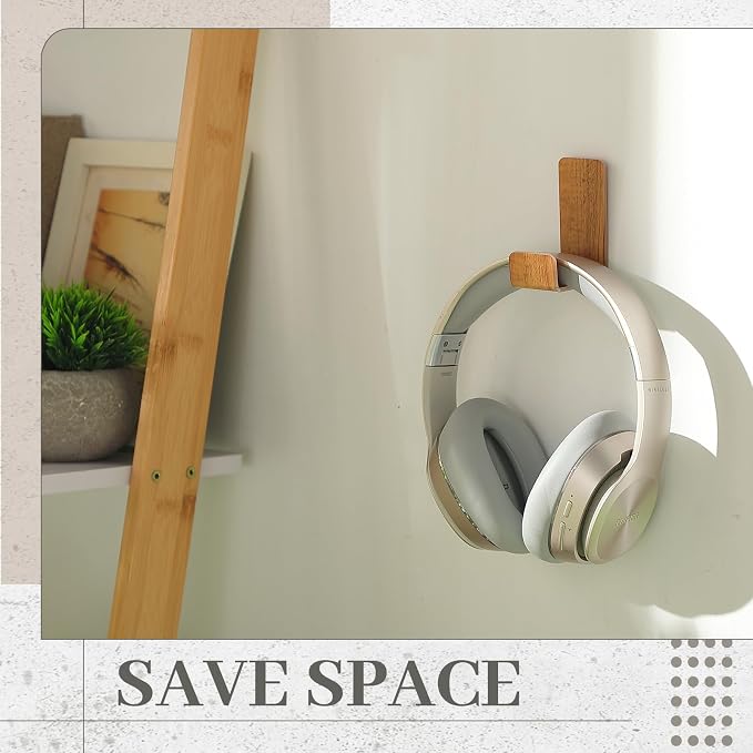 Weewooday 4 Pieces Headphone Hanger Holder Desk Adhesive Headphone Hook Wall - Image 6