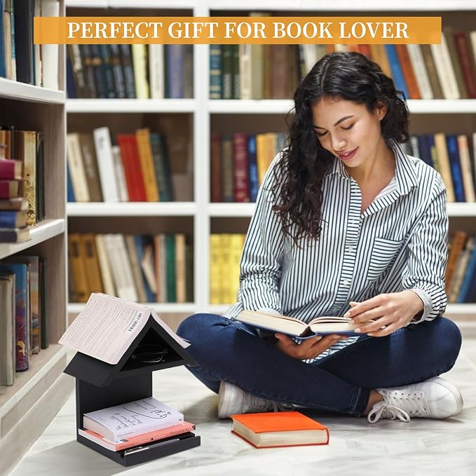 Wall Mounted Wood Bookcase, Small Bedside Bookshelf, Wooden Triangle Nightstand - Image 7