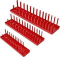 3PCS Socket Organizer Tray Set, SAE Socket Storage Trays, 3/8-Inch & 1/2-Inch
