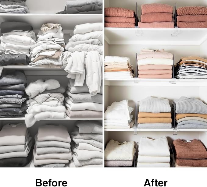 Shelf Dividers Purse Organizer for Closet: 12-Pack Acrylic Bag Storage - Image 4