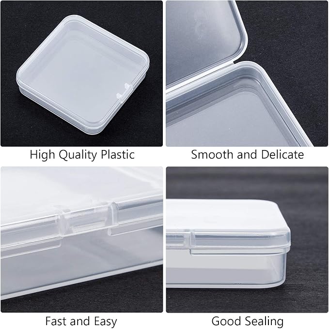 SATINIOR 24 Packs Small Clear Plastic Beads Storage Containers Box - Image 4