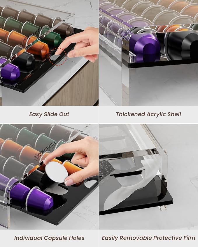 Storage Drawer for Nespresso Original Line， Coffee Pod Holder for Counter - Image 6