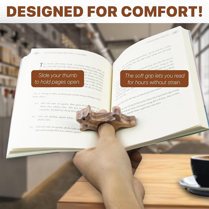 Walnut Dog Book Page Holder, Smooth Finish Wood Book Holder - Image 6