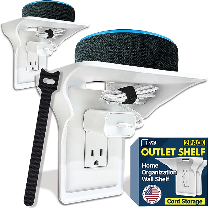 BeraTek Power Perch Wall Outlet Shelf by StorageTheory