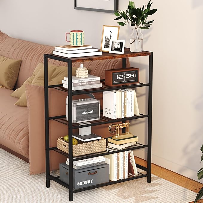 Yusong Shoe Rack Organizer, 5 Tier Industrial Shoe Storage Shelf, Narrow Sturdy - Image 5