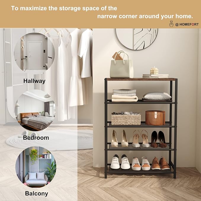 HOMEFORT 5-Tier Shoe Rack, Shoe Storage Shelf - Image 8