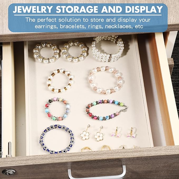 Quelay 6 Pcs Velvet Stackable Jewelry Tray Showcase Display, Jewelry Organizer - Image 5