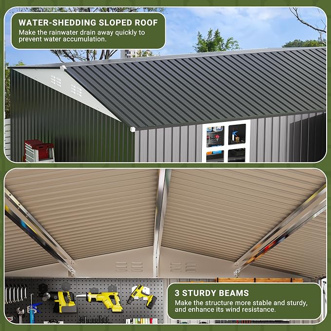 Polar Aurora 12X14 FT Outdoor Storage Shed - Image 3