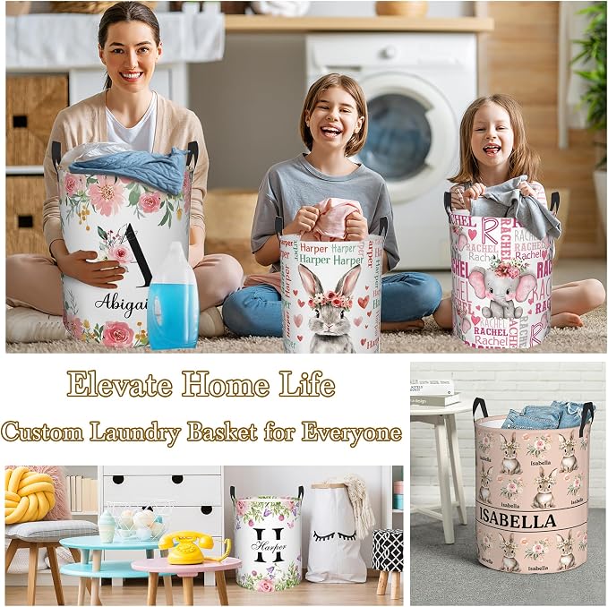 Custom Name Laundry Hamper, Personalized Laundry Basket - Image 5