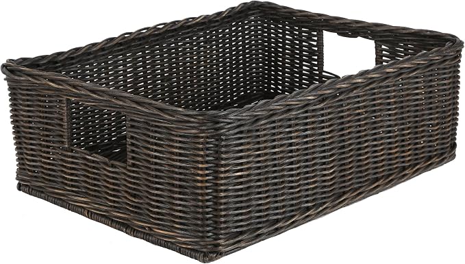 The Basket Lady Under the Bed/Basic Wicker Storage Basket, 22 in L x 16.5 in W by TheBasketLady