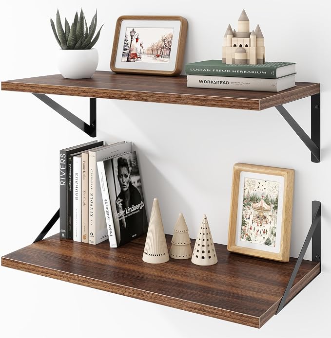 Deep Floating Shelves Wall Mounted, Living Room, Office by Acovy