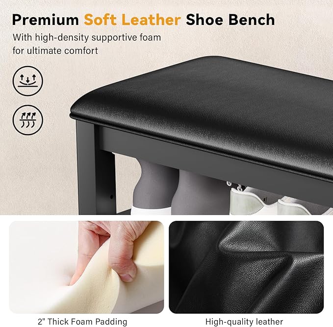 Shoe Bench Storage Rubberwood - Image 5