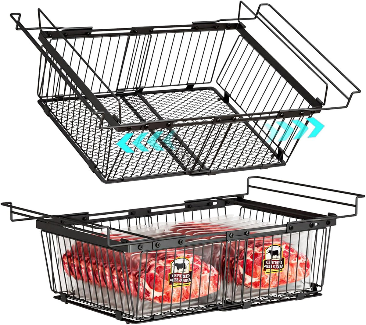 Hanging Freezer Organizer Bins for 5 to 20 Cu.Ft,Leak-Proof