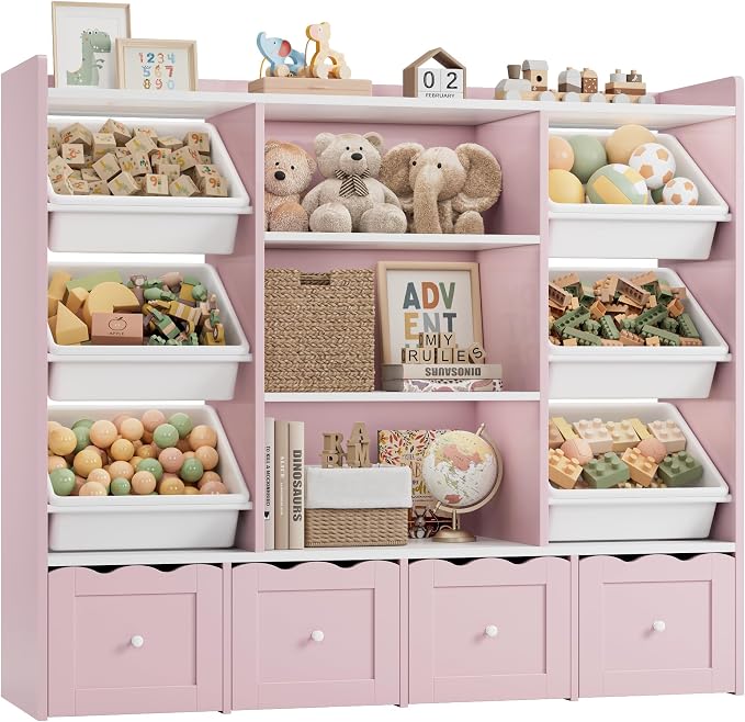 HITHOS 55" W Kids Toy Storage Organizer, Large Toy Box - Image 8