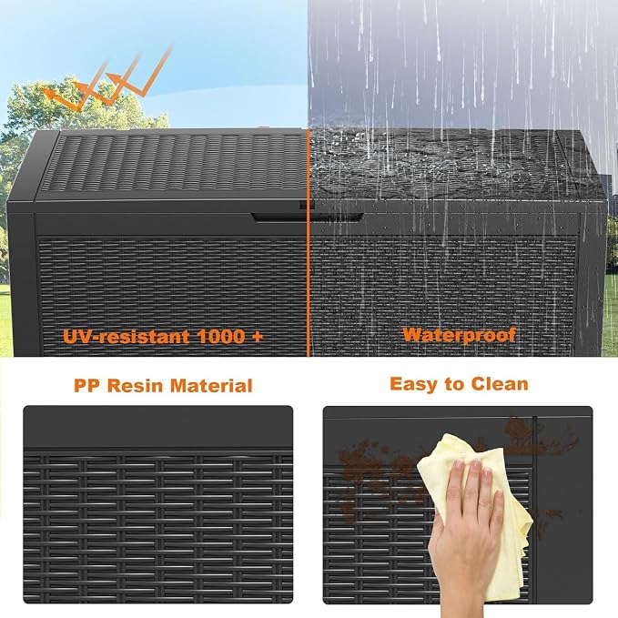 100 Gallon Deck Box, Resin Outdoor Storage Box - Image 2