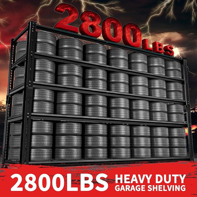 Storage Shelves 2PCS, Garage Shelving Heavy Duty 2800 LBS Capacity, 5 Tier - Image 4